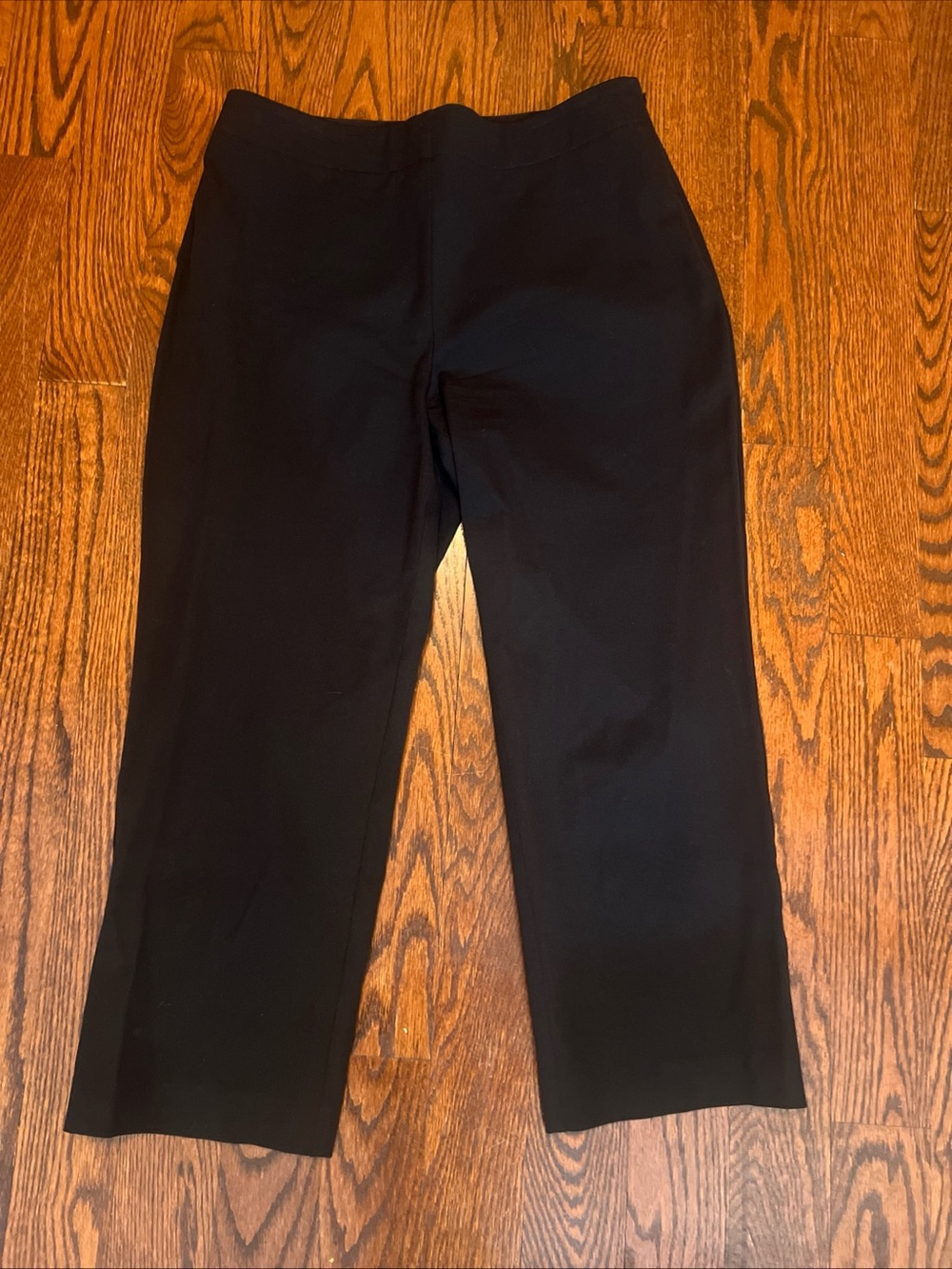 Talbots Dress Pants 10 Black Heritage Fit Straight Leg Side Zip Stretch Women's